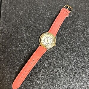 L&Co Coral WORKING Gold tone Rhinestone Fashion Watch
